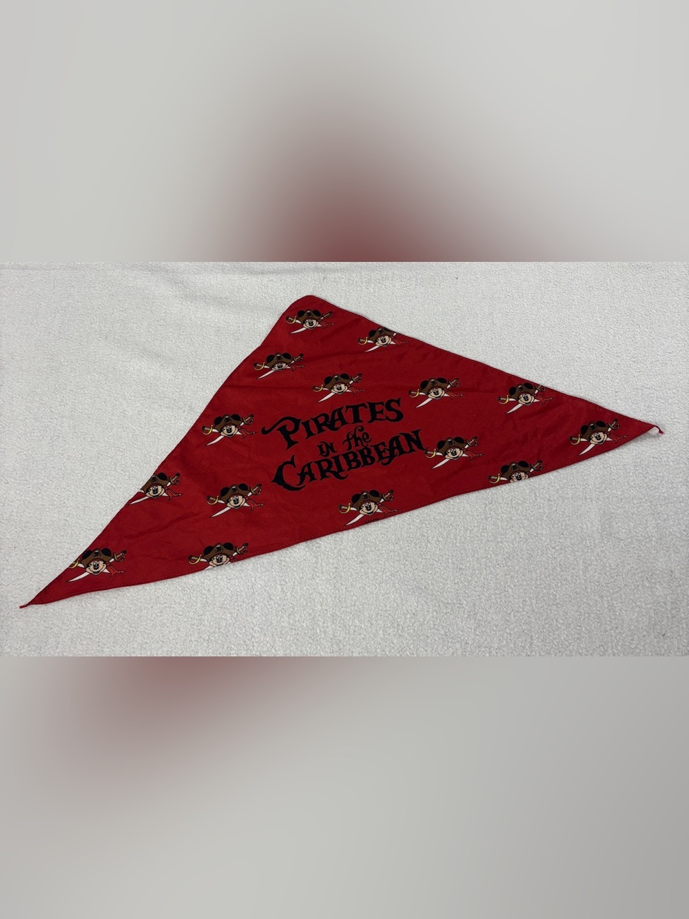 Disney Cruise Line Pirates of the Caribbean Mickey Mouse Red Bandana Scarf